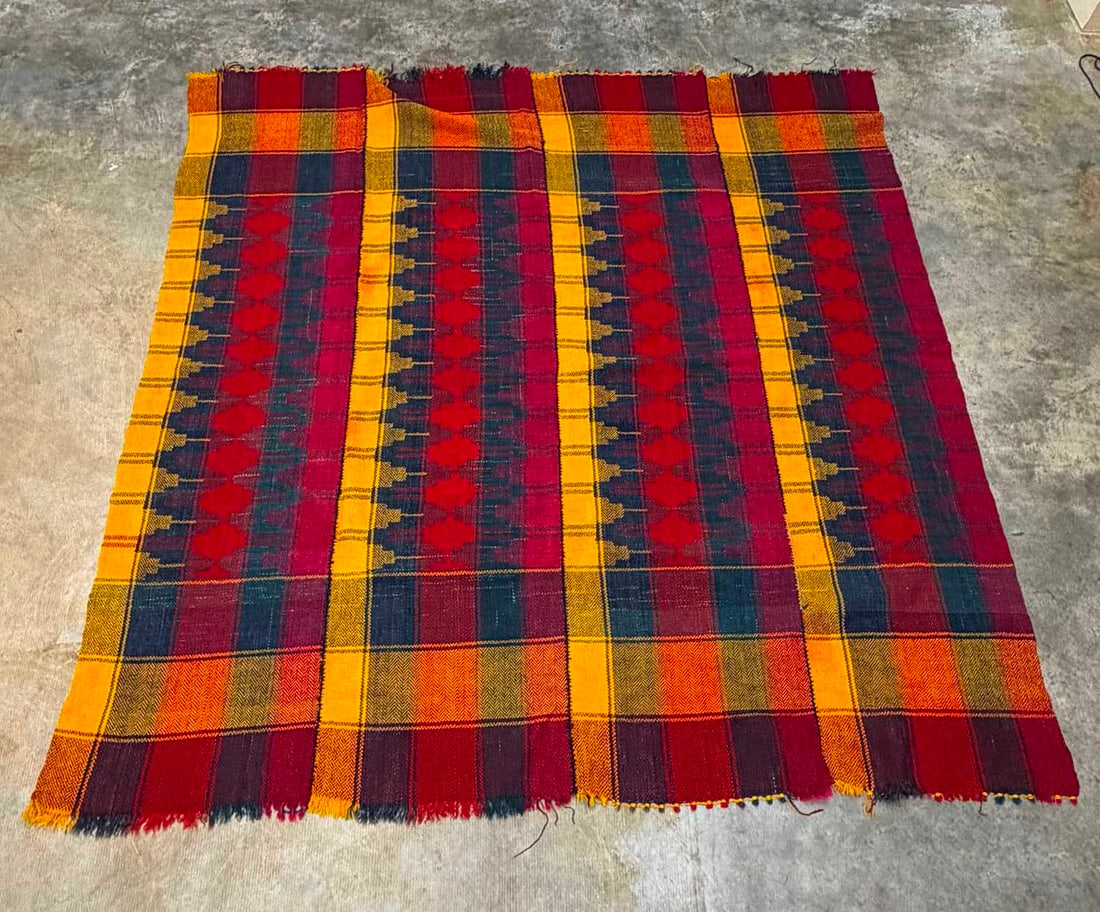 A Persian Jajim woven and multi-coloured blanket, early 20th century, Shahshavan region, - 2