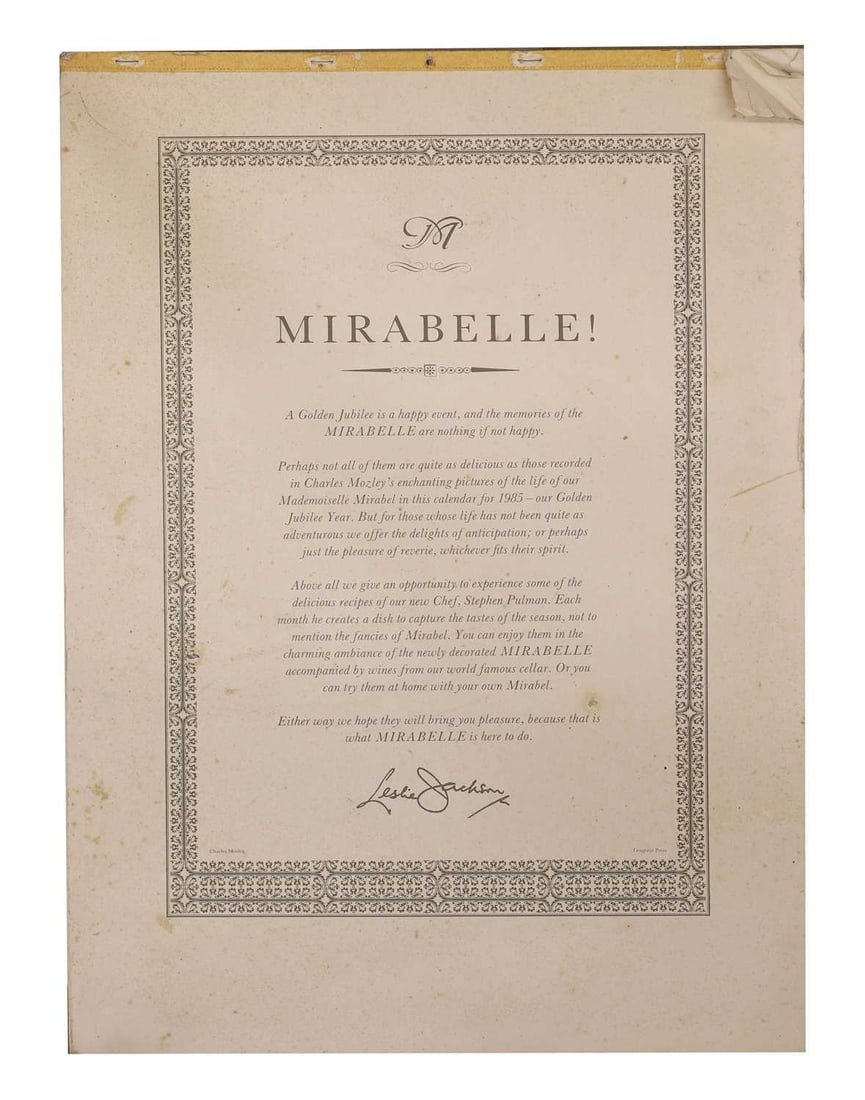 After Charles Mozley (1915-1991) 'Mirabelle', a 1985 calendar - 4