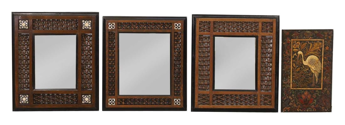 Three similar mashrabiya framed mirrors late 19th/early 20th century (1 of 1)