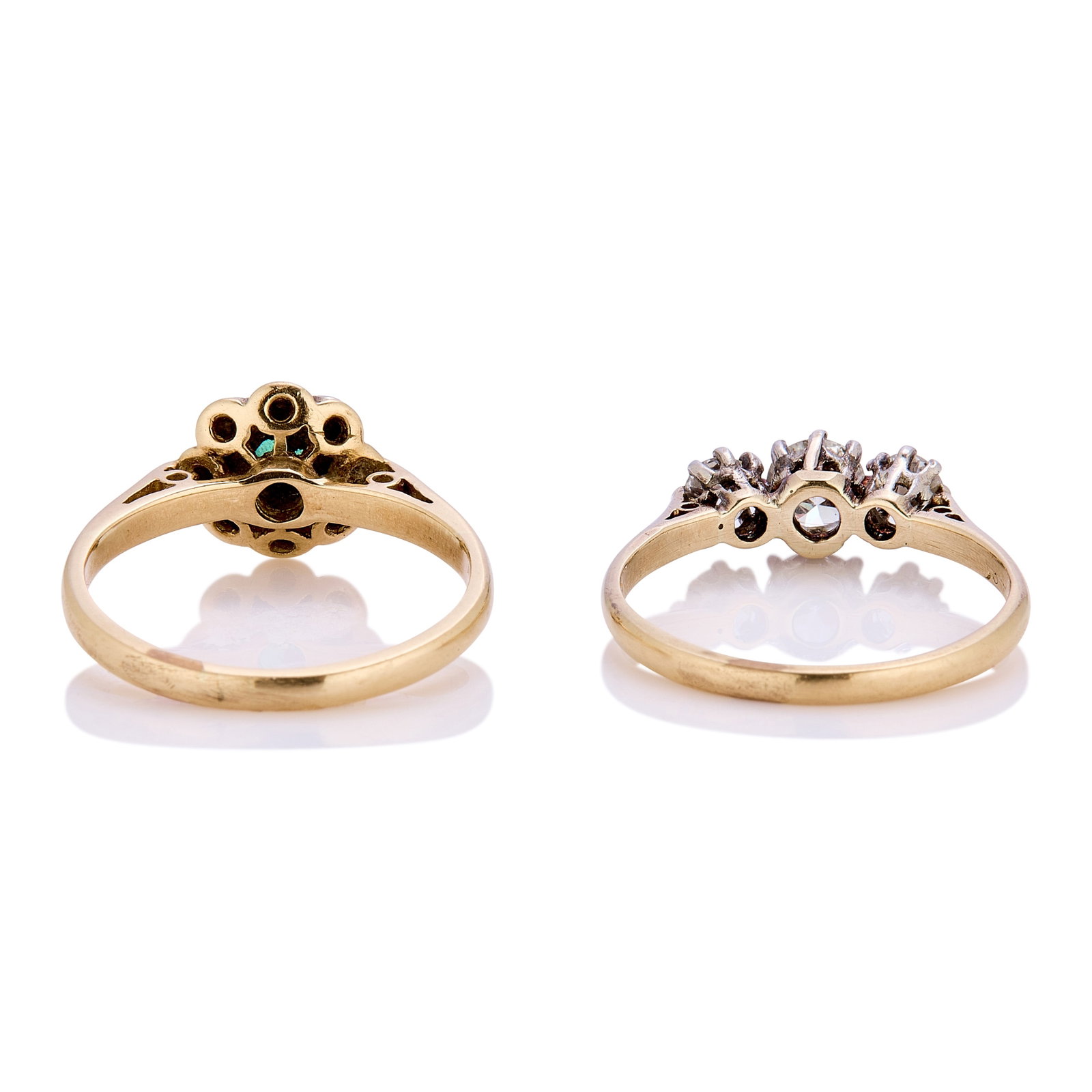 Two gem set rings, - 2
