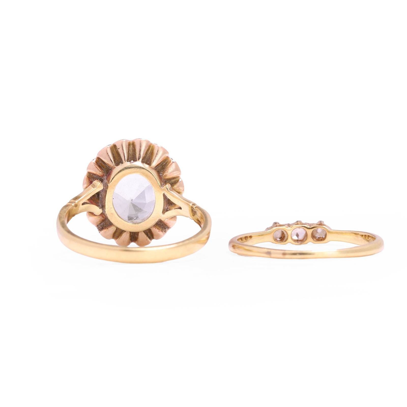Two gemstone set rings, - 2