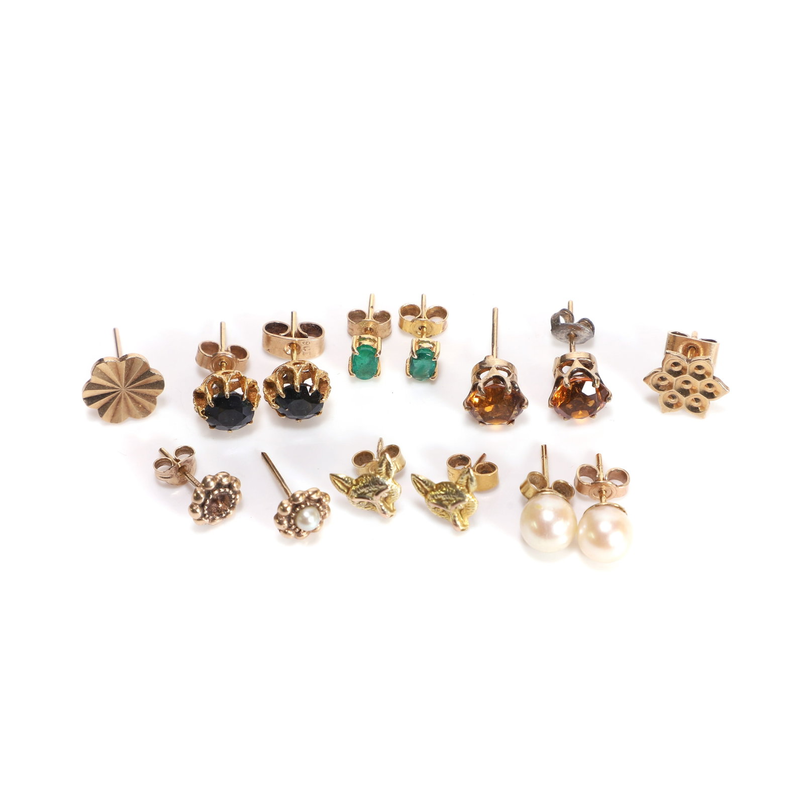A collection of stud earrings, (1 of 1)