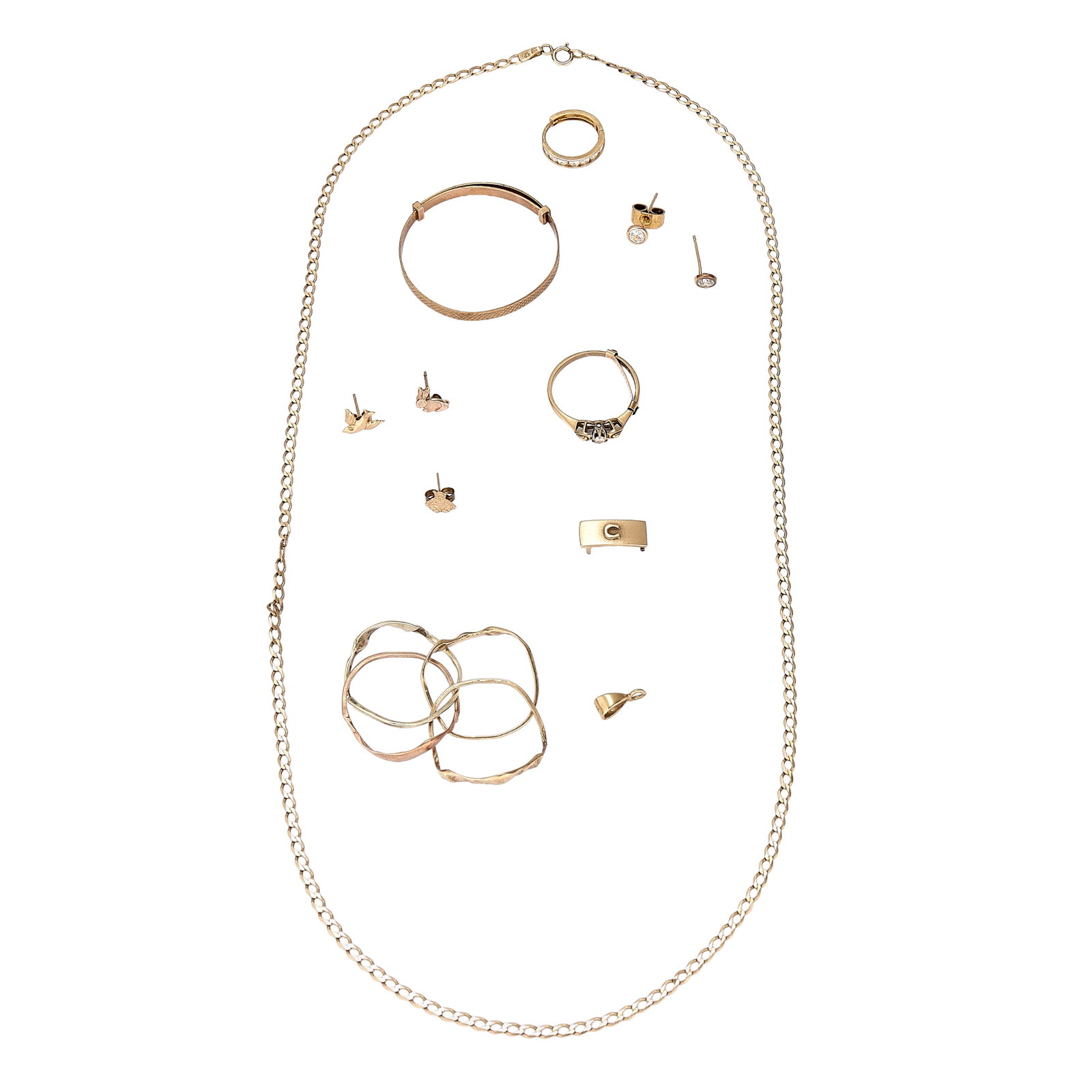 A group of gold jewellery and oddments, (1 of 1)