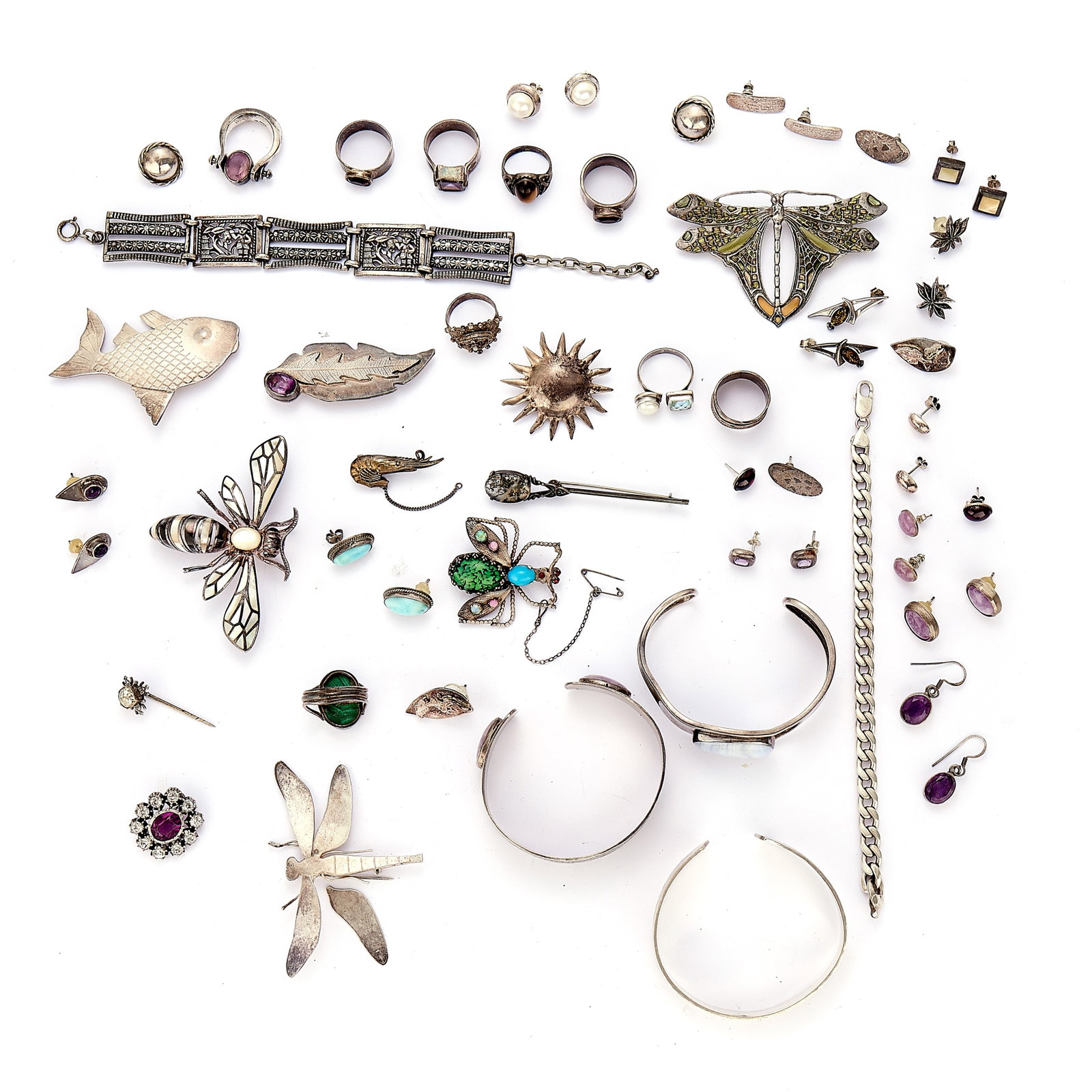 A mixed collection of period and modern silver jewellery, (1 of 1)