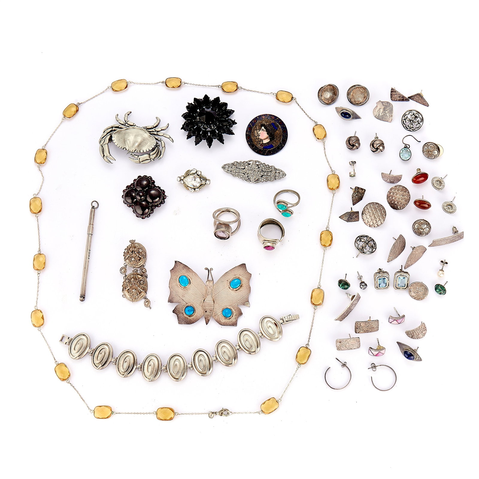 A collection of silver and costume jewellery, (1 of 1)