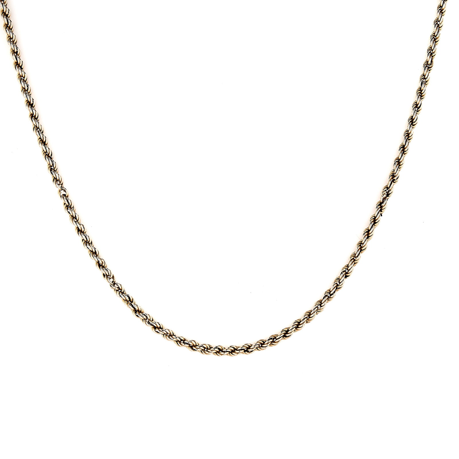 A 9ct gold rope-twist chain,: A 9ct gold rope-twist chain, with Birmingham import hallmark (Length 46cm; 4.7g) Condition Report: One link repair visible upon close inspection. Dimensions: Length 46cm; 4.7g