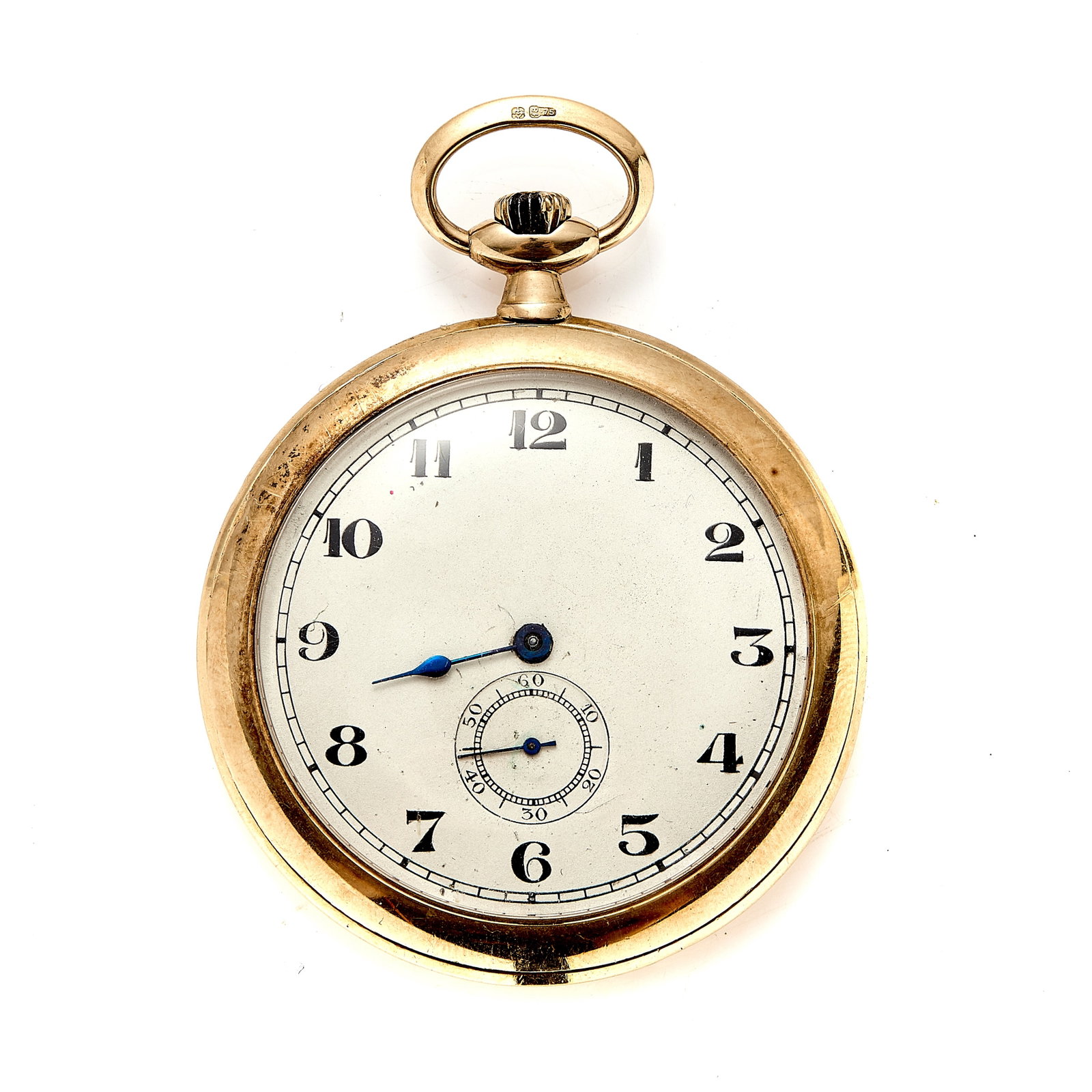 An 18ct gold open faced pocket watch, (1 of 2)