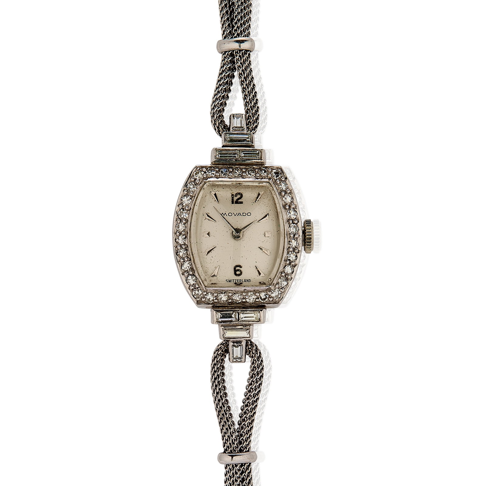A ladies' diamond set mechanical bracelet watch, (1 of 1)