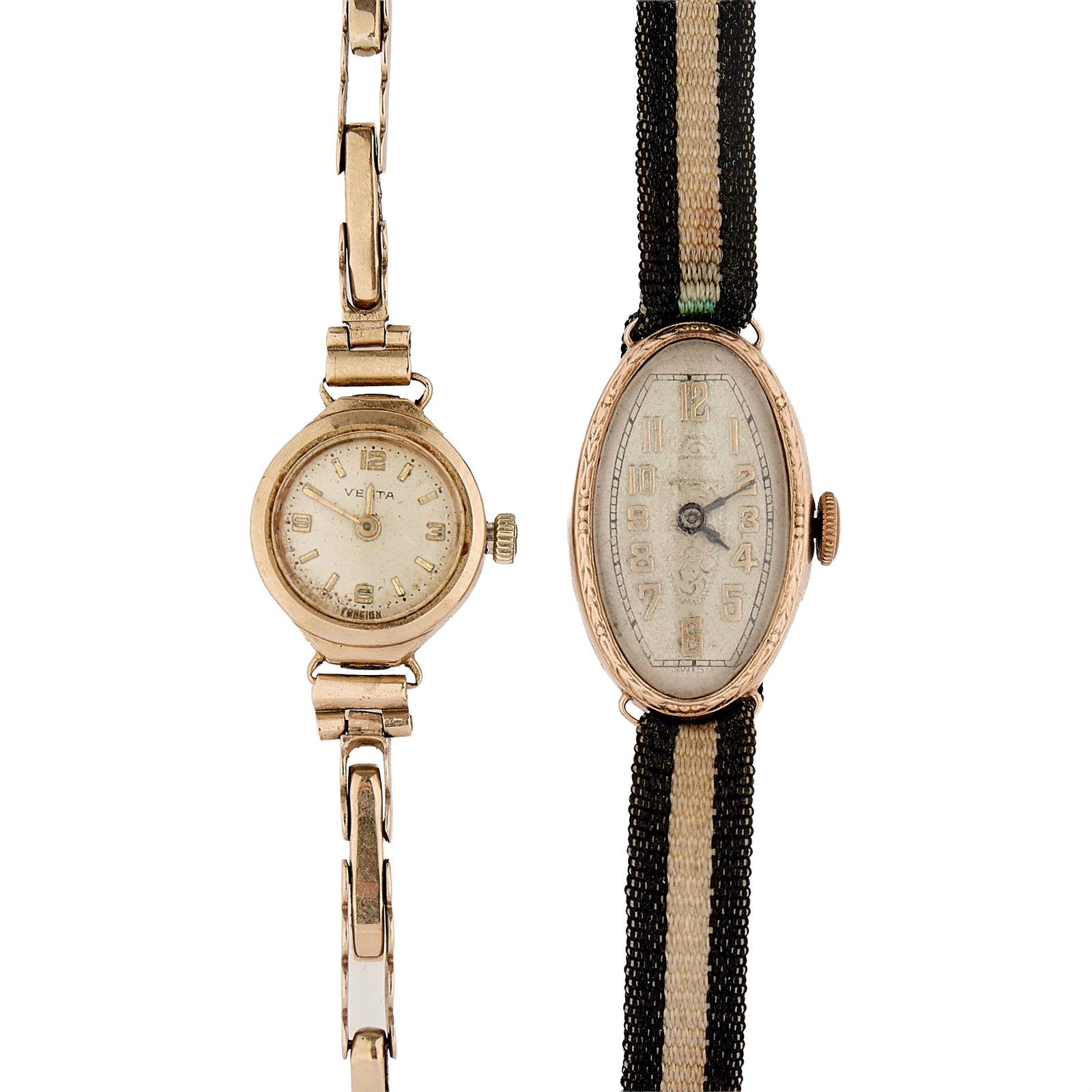 Two 9ct gold ladies' mechanical watches, (1 of 1)