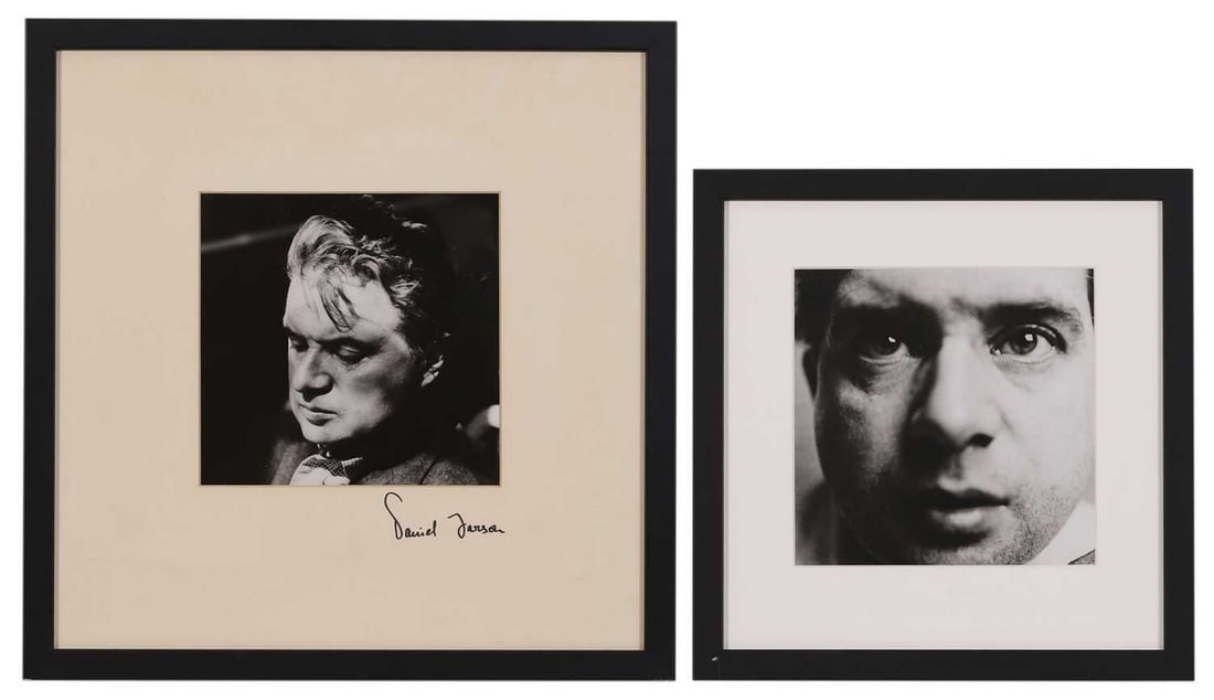 Daniel Farson (British, 1927-1997) Two head shots of Francis Bacon: Daniel Farson (British, 1927-1997) Two head shots of Francis Bacon gelatin silver prints, one signed 'Daniel Farson' to mount (18.5 x 19cm; framed 43 x 42.5cm and 19 x 19cm; framed 33 x 32cm) (2) Foot