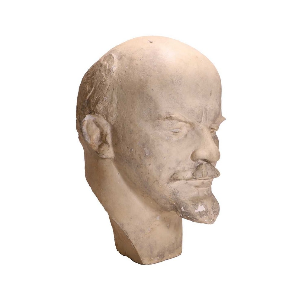 After Nikolai Tomsky A bust of Vladimir Lenin: After Nikolai Tomsky A bust of Vladimir Lenin 20th century, plaster (39cm wide, 44cm deep, 56cm high) Footnote: 'Misha Mikheev, an important Soviet official from the Union of Artists, brought this fro
