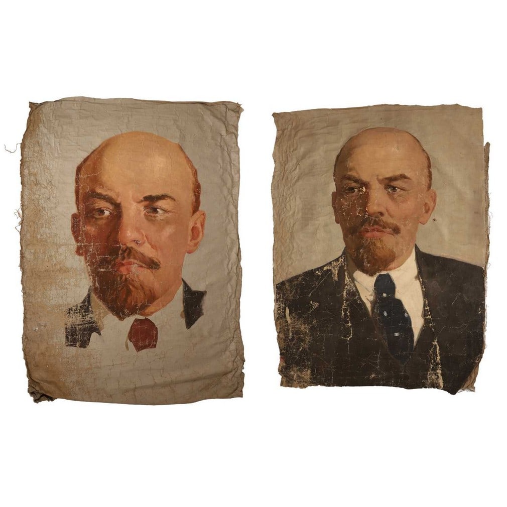 Eastern European School, 20th century Two large paintings of Vladimir Lenin (1 of 3)