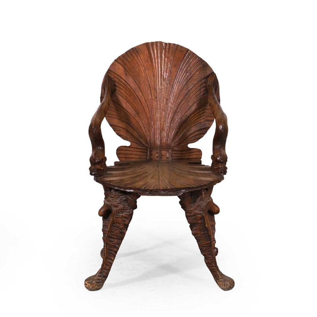 Attributed to Pauly et Cie a grotto chair (1 of 3)
