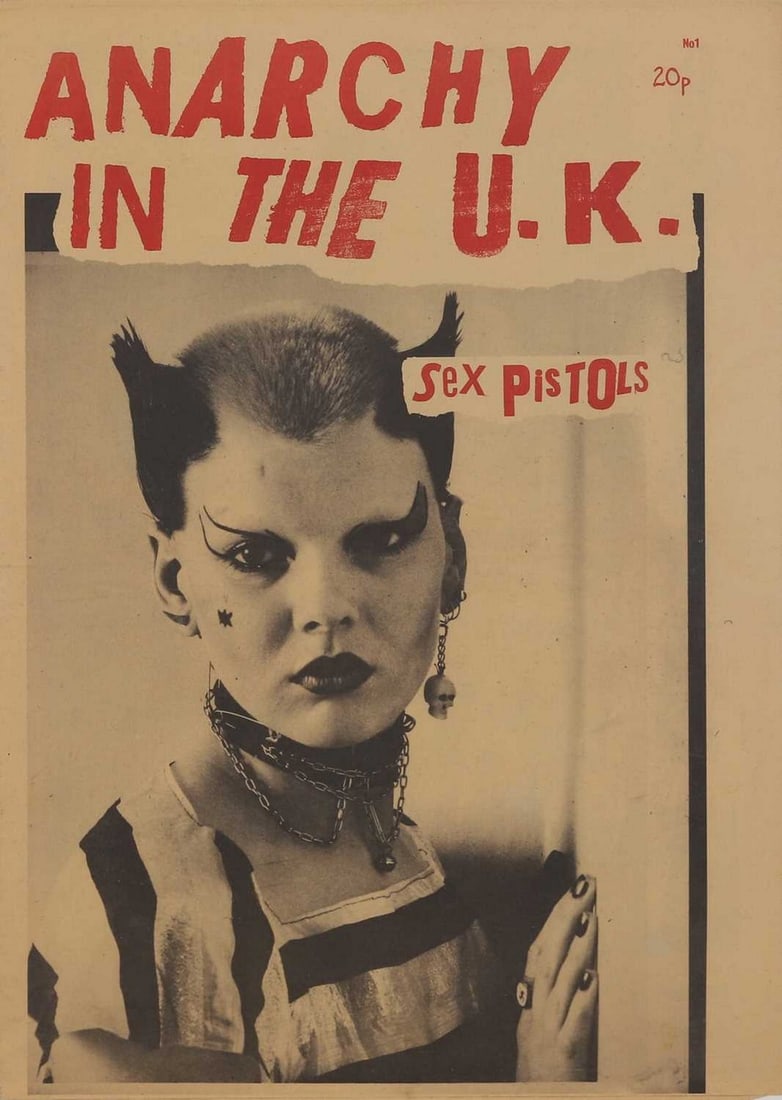 Jamie Reid (British, 1947-2023) The Sex Pistols: Jamie Reid (British, 1947-2023) The Sex Pistols a front cover from the fanzine 'Anarchy in the U.K.', issue number one, designed by Jamie Reid in collaboration with Sophie Richmond, Ray Stevenson, Viv
