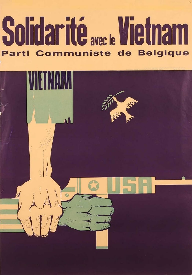 Solidarité avec le Vietnam', a Belgian Communist Party poster (1 of 7)