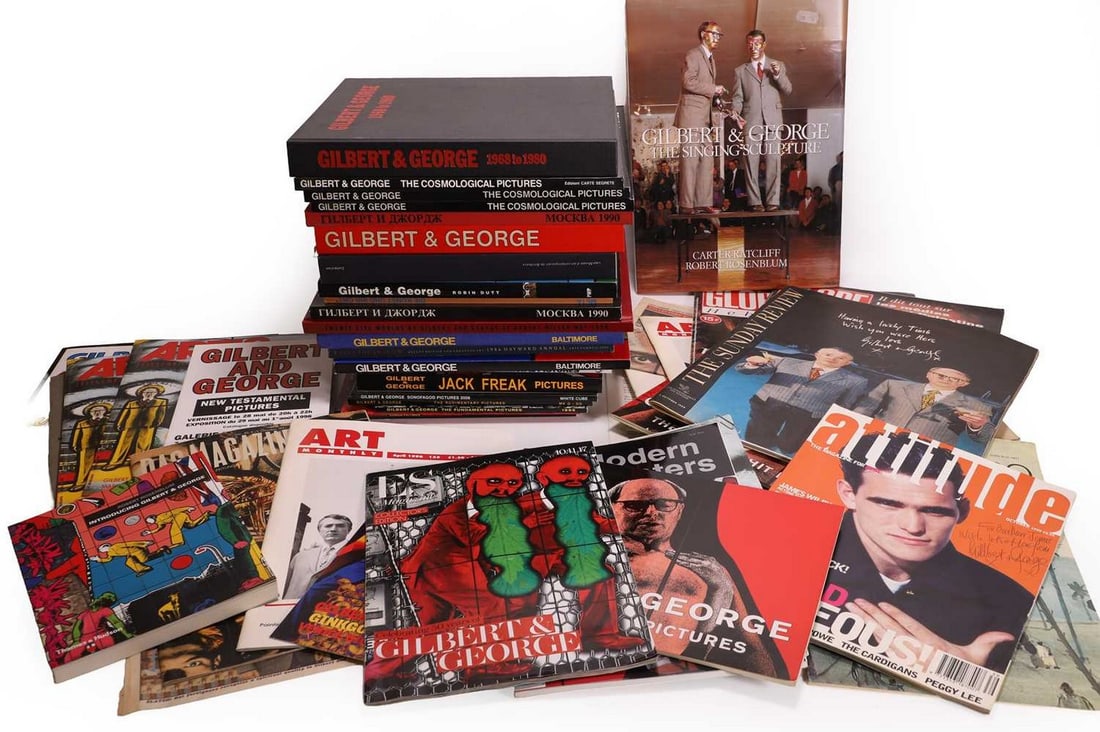 Gilbert & George (British, b.1943 and 1942) A large group of books, catalogues, invitations, (1 of 2)