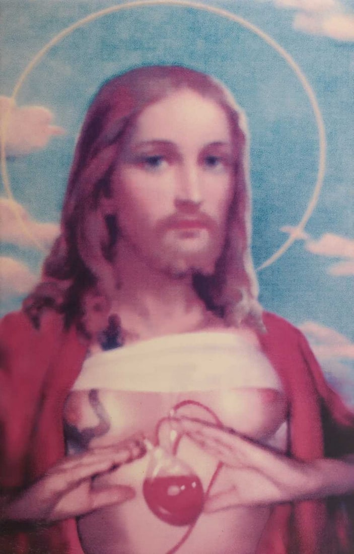 ▲ Genesis Breyer P-Orridge (British, 1950-2020) 'Transgendered Sacred Heart' (Jesus) (1 of 3)