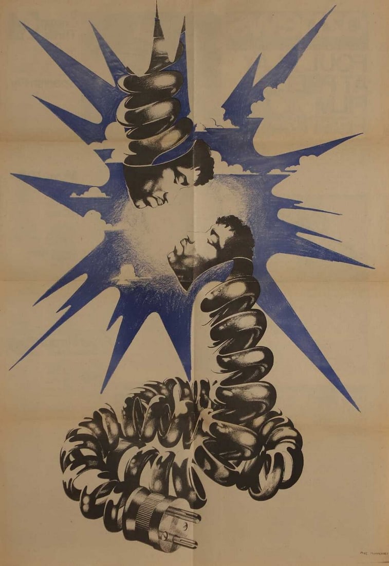 Two Jimi Hendrix poster inserts from OZ magazine no. 30, 1970, designed by Mike McInnerney (British, (1 of 3)