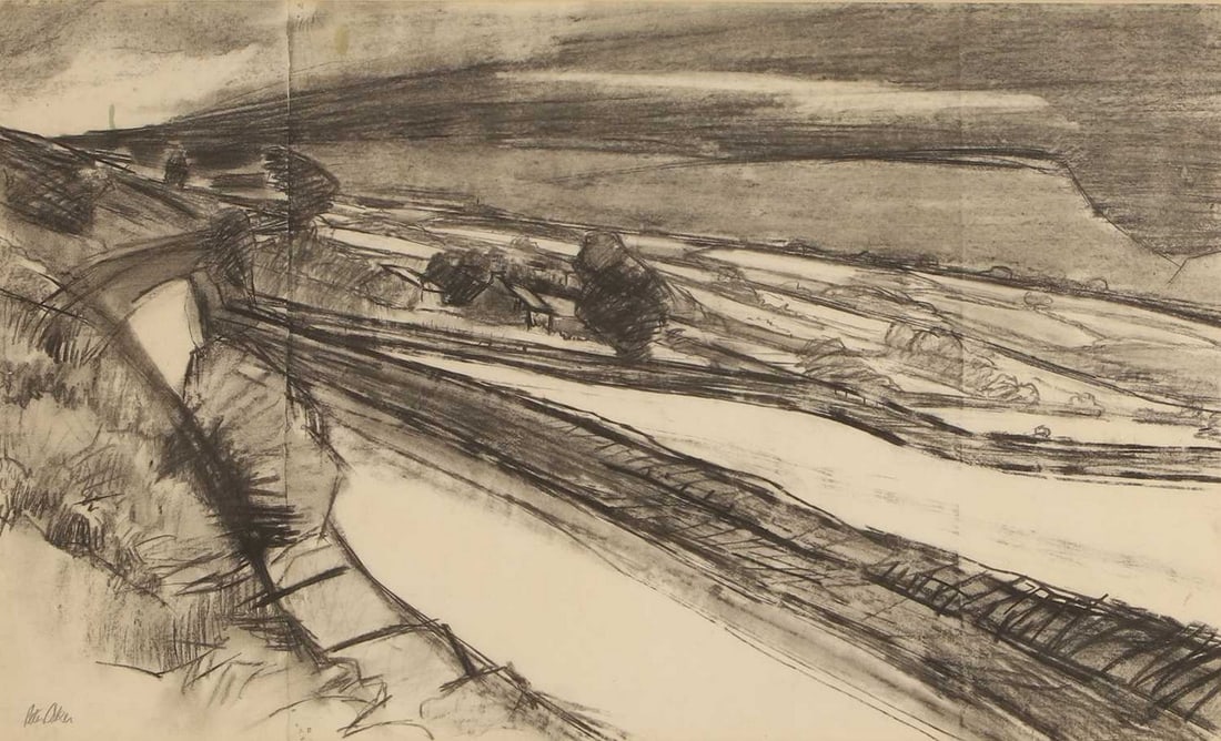 ▲ Peter Coker RA (British, 1926-2004) 'Welsh Landscape', circa 1955 (1 of 4)