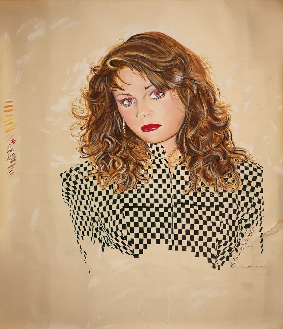 ▲ Edward Bell (British, b.1950) 'Rowena, Checks' (1 of 2)