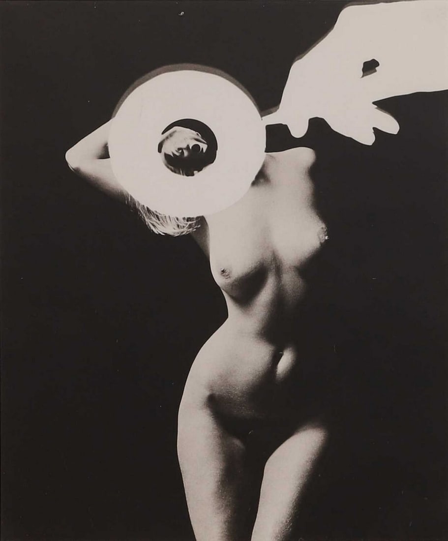▲ James Wedge (British, b.1939) Female nude: ▲ James Wedge (British, b.1939) Female nude black and white photograph, signed and dated 'James Wedge 1970' verso (24 x 19.5cm; framed 37.5 x 32cm) Provenance: Gifted to James Birch in 1980 with