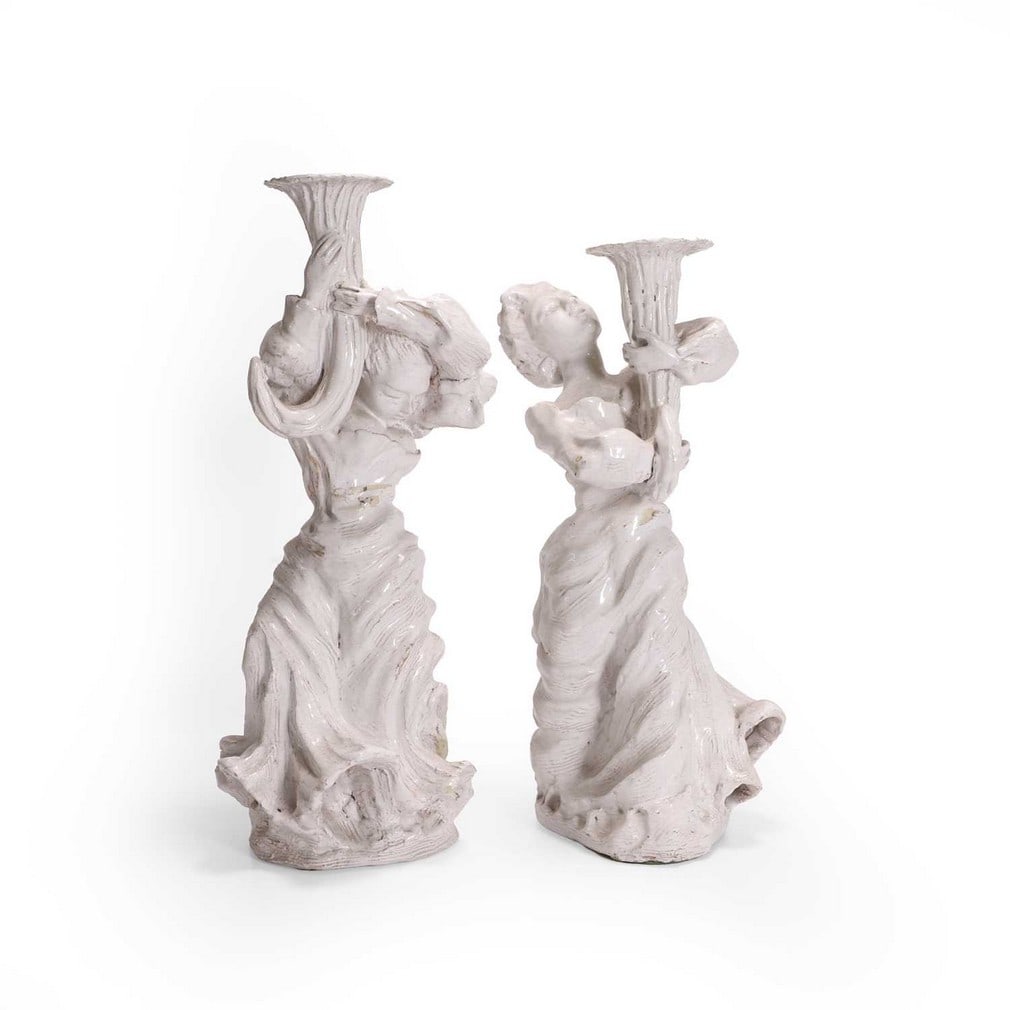 Natalie Bevan (British, 1909-2007) Two figurative candlesticks, circa 1966 (1 of 2)