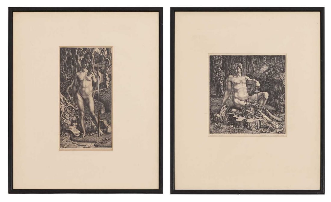 William Evan Charles Morgan (British, 1903-1979) 'The Source', 1927, and 'Perseus', 1929 (1 of 9)