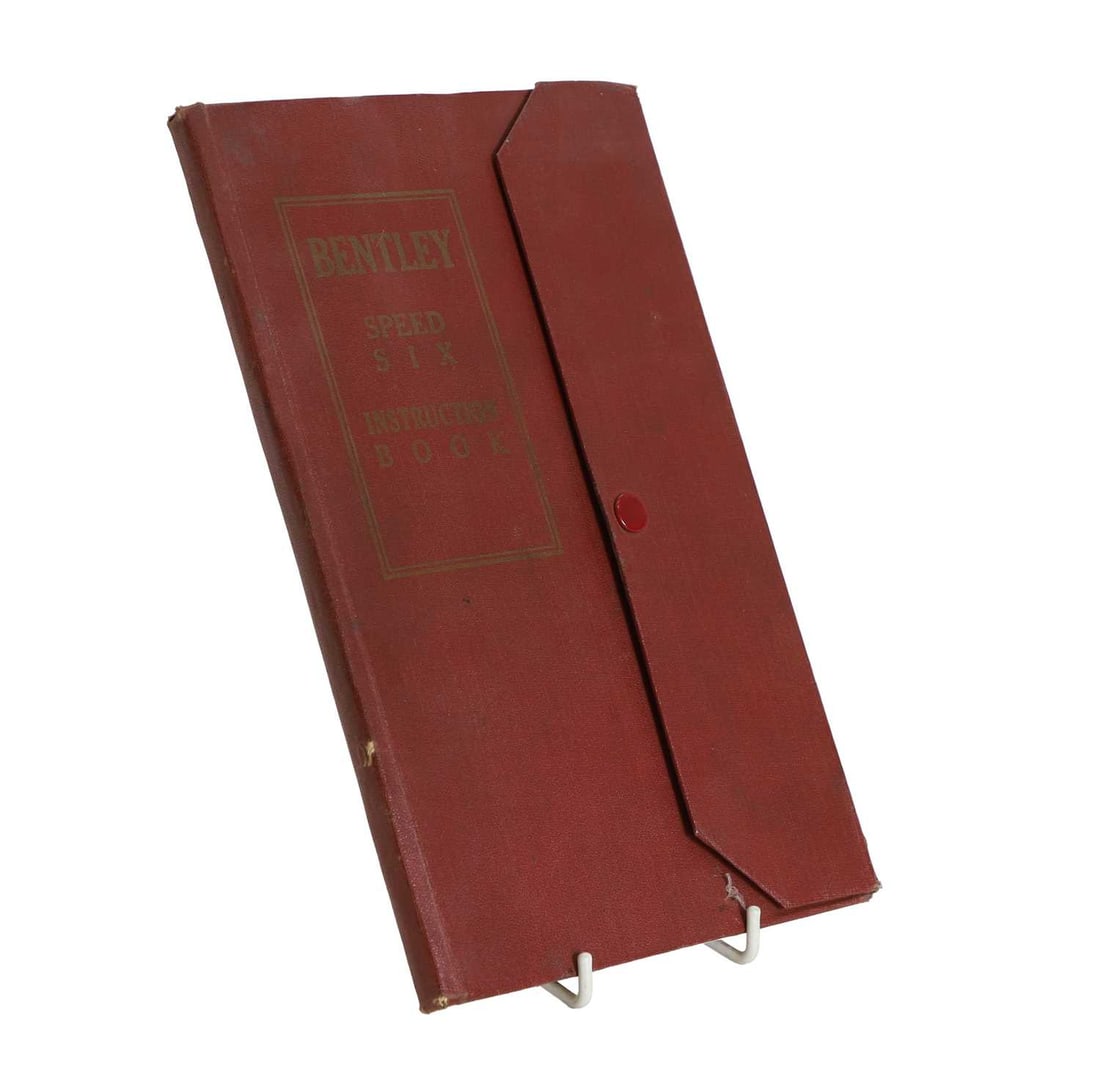 A Bentley Speed Six instruction book, Circa 1930s,: A Bentley Speed Six instruction book, Circa 1930s, red covers, outlining all technical details, 122 numbered pages, 16cm wide, 25cm high