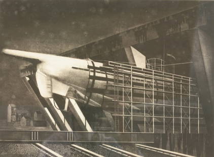 *Michael Sandle (b.1936), U-BOAT UNDER CONSTRUCTION: *Michael Sandle (b.1936), U-BOAT UNDER CONSTRUCTION Etching, signed and dated 76 l.r., inscribed with the title and no. 57/60 plate mark 45 x 61.5cm; and another etching, 'WESTWAY W10' Indistinctly