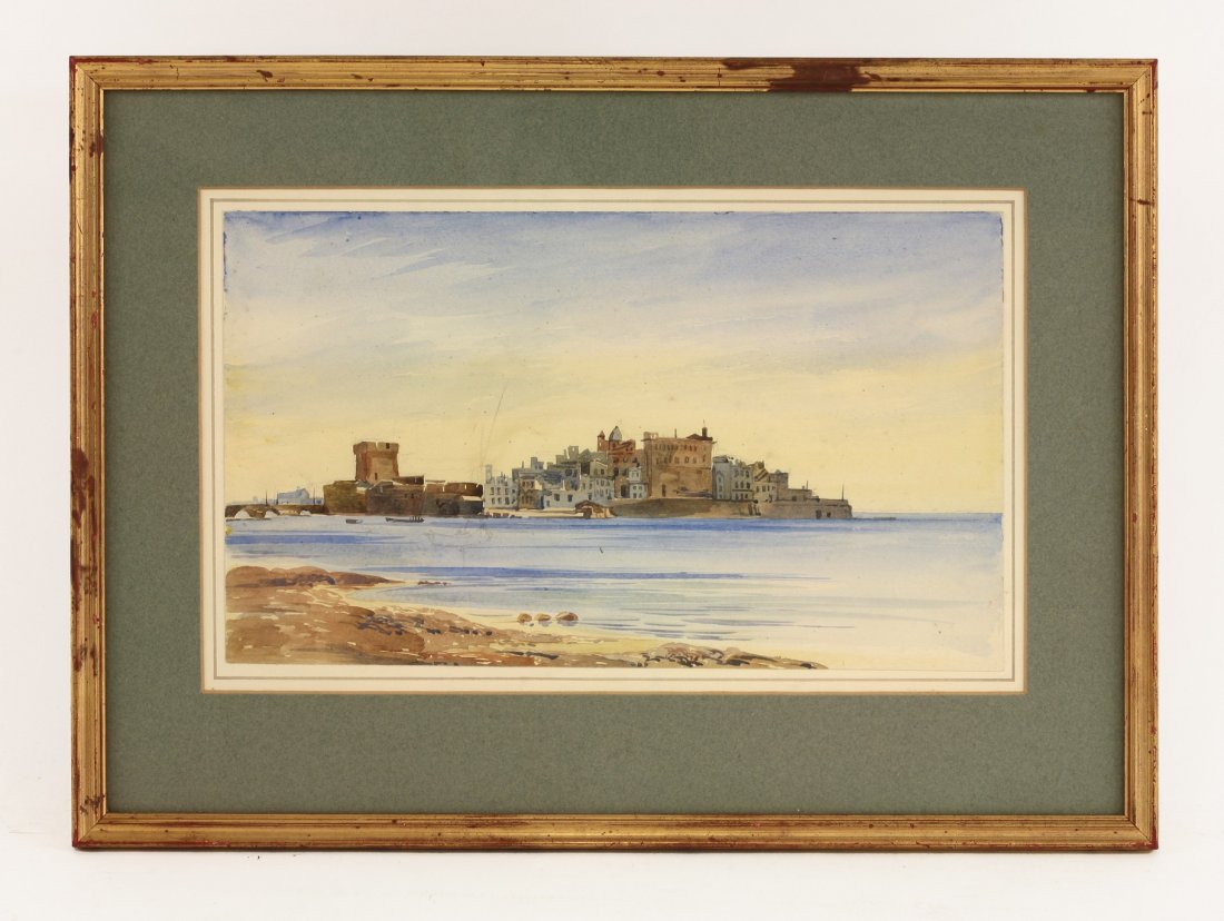 Augustus John Cuthbert Hare (1834-1903), 'SHORE OF: Augustus John Cuthbert Hare (1834-1903), 'SHORE OF AMALFI, 17TH FEBRUARY 1880' Watercolour 40 x 27.5cm; and four others by the same hand: 'VALLEY ABOVE AMALFI (LA FERRIDERIA)'1880; 'BASALTIC CLIFFS, A