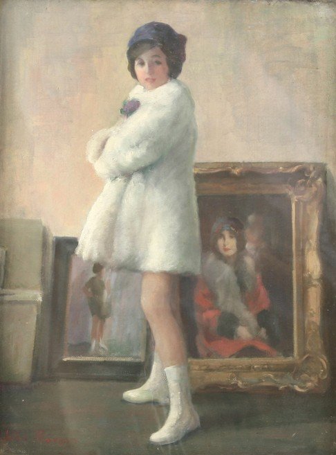 Harry John Pearson (1872-1933), THE WHITE FUR COAT: Harry John Pearson (1872-1933), THE WHITE FUR COAT Signed l.l., oil on canvas 40 x 30cm