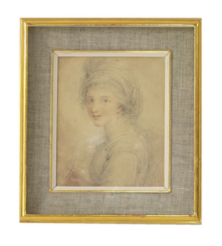 Francesco Bartolozzi RA (Italian 1725-1815), PORTRAIT: Francesco Bartolozzi RA (Italian 1725-1815), PORTRAIT OF ANGELICA KAUFMANN, BUST LENGTH Black and red chalks 18 x 14.5cm