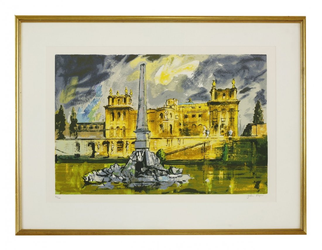 *John Piper CH (1903-1992), THE DUCHENE FOUNTAIN,: *John Piper CH (1903-1992), THE DUCHENE FOUNTAIN, BLENHEIM, 1989, (Levinson 418) Screenprint, signed and numbered 82/100 in pencil 42 x 59.5cm *Artist's Resale Right may apply to this lot.
