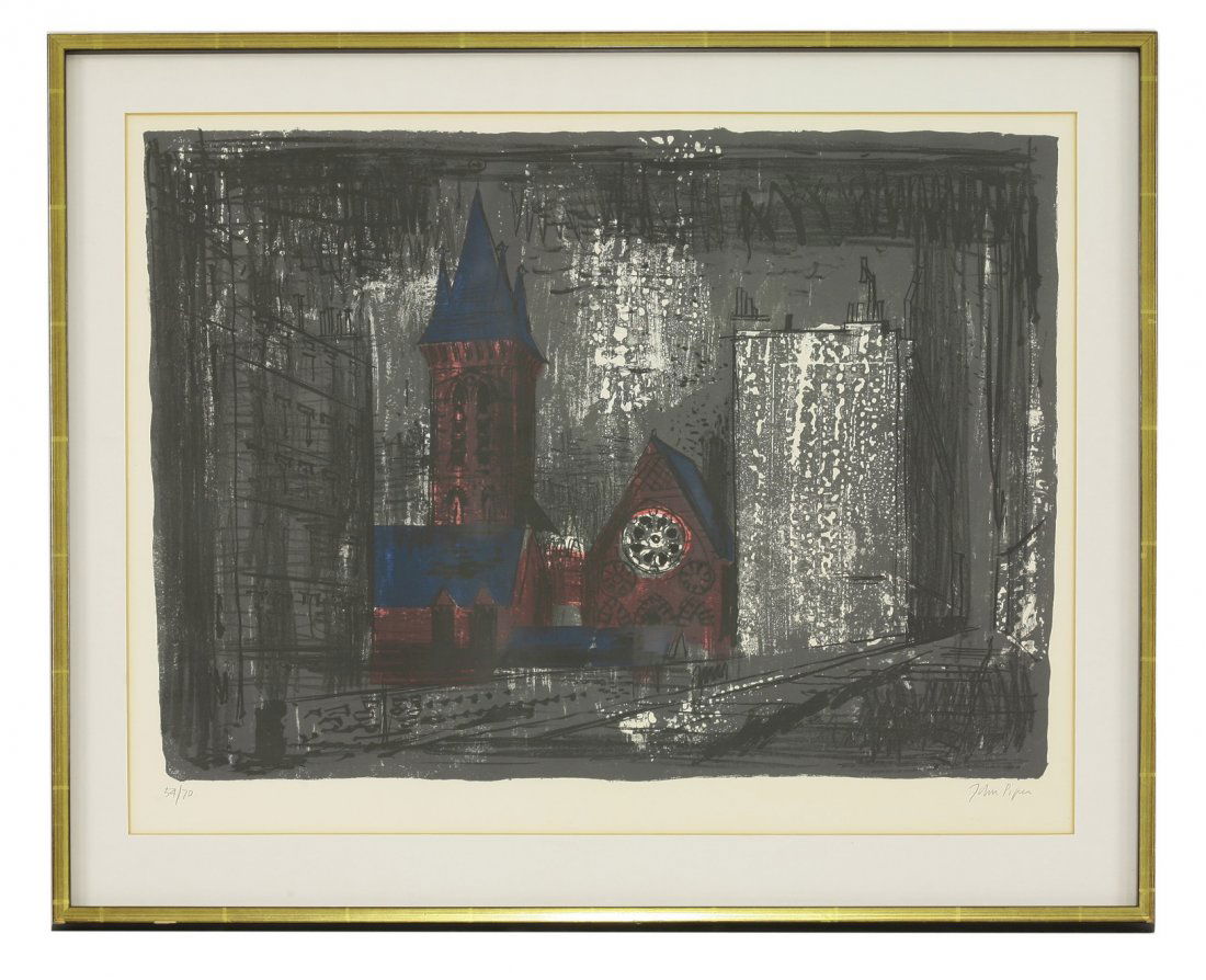 *John Piper CH (1903-1992), 'ST JAMES THE LESS': *John Piper CH (1903-1992), 'ST JAMES THE LESS' (Levinson 144) Lithograph, signed and numbered 54/70 in pencil image 54 x 67cm *Artist's Resale Right may apply to this lot.