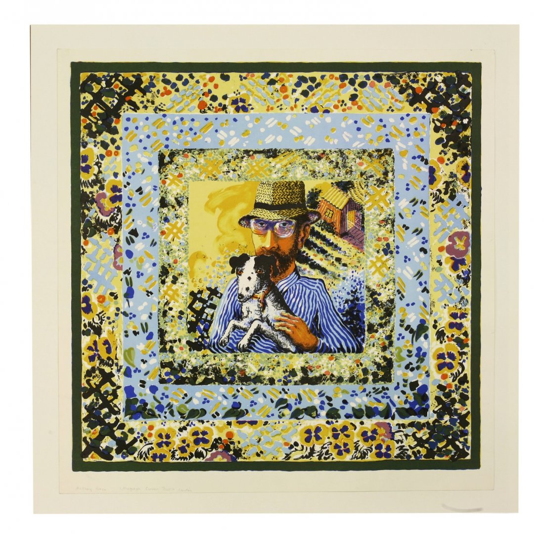 *Anthony Green RA (b.1939), THE ARTIST AND ROSIE, 1988: *Anthony Green RA (b.1939), THE ARTIST AND ROSIE, 1988 Lithograph, signed in pencil 61 x 60cm *Artist's Resale Right may apply to this lot.