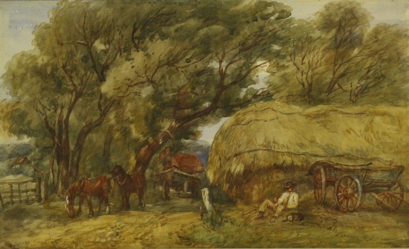 Arthur James Stark (1831-1902), 'MIDDAY BREAK': Arthur James Stark (1831-1902), 'MIDDAY BREAK' Watercolour 18.5 x 30cm