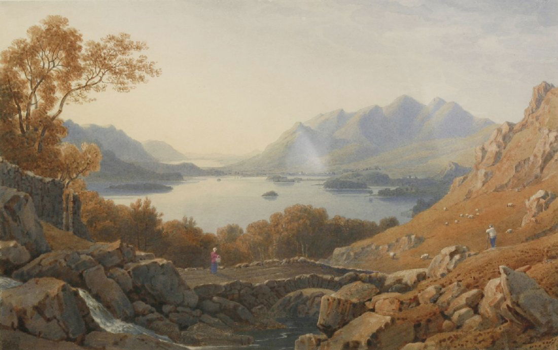 George Fennel Robson POWS (1788-1833) DERWENT WATER: George Fennel Robson POWS (1788-1833) DERWENT WATER Watercolour with gum arabic 22.5 x 36cm