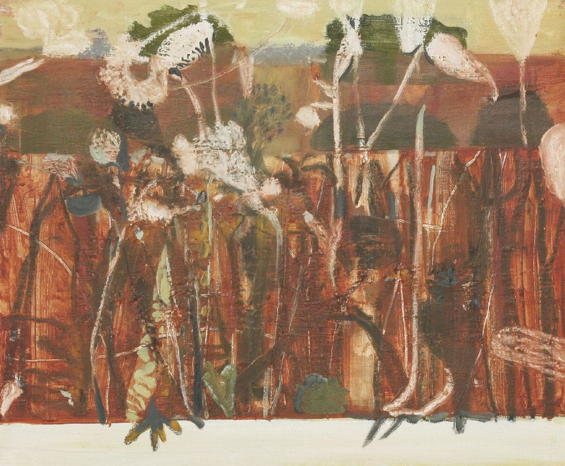 *David Crone (b.1937) 'FIELD BLOOM' Signed and dated: *David Crone (b.1937) 'FIELD BLOOM' Signed and dated '05 verso, oil on canvas 50 x 61cm *Artist's Resale Right may apply to this lot.