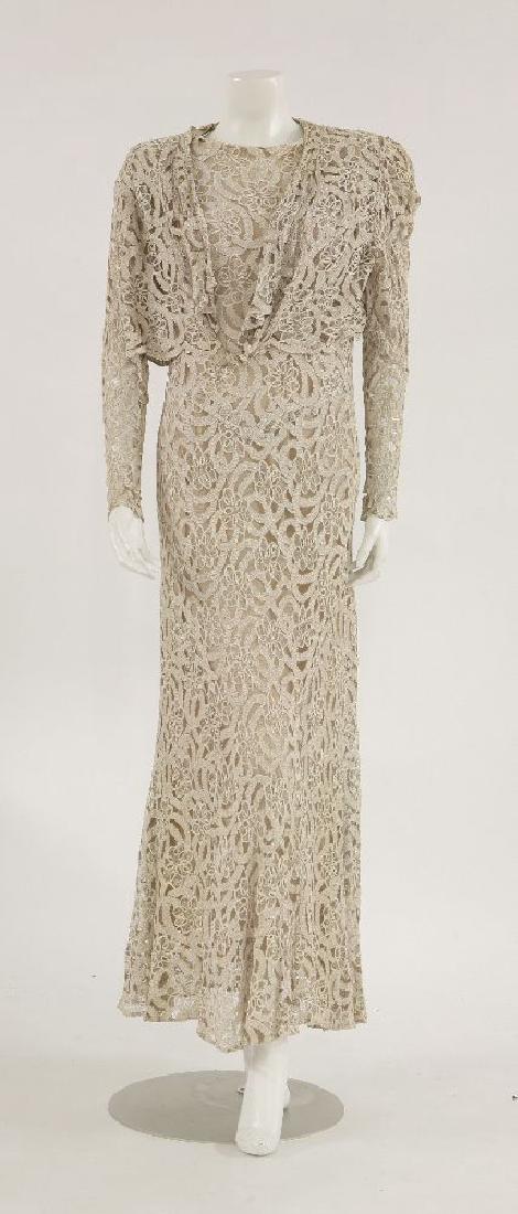 A beige lace dress (1 of 2)