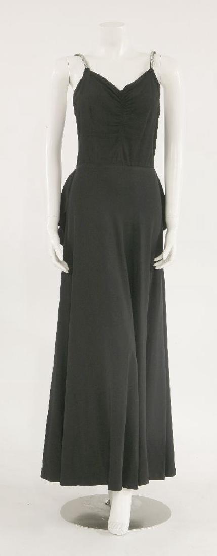 A Moire black full-length evening dress (1 of 2)