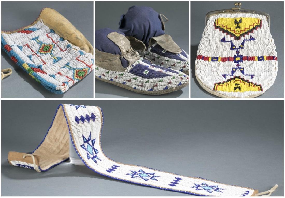 4 Sioux clothing/textile objects. 20th century. (1 of 18)