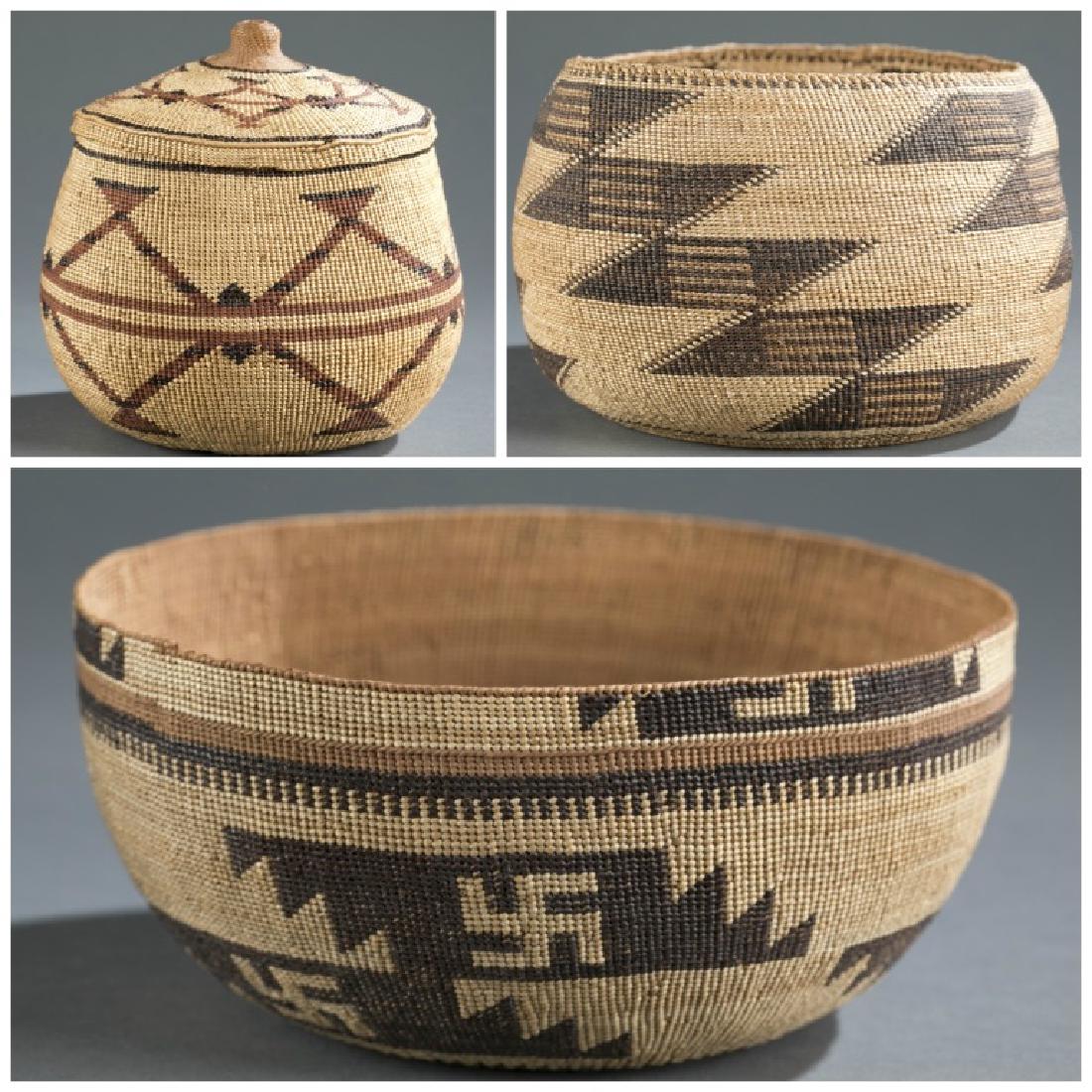3 Lower Klamath River baskets. 20th century. (1 of 11)