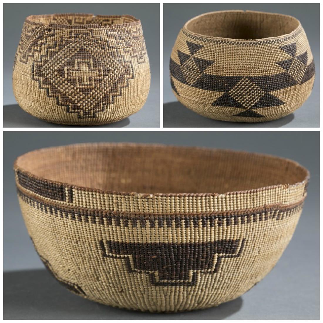 3 Lower Klamath River baskets. 20th century. (1 of 10)