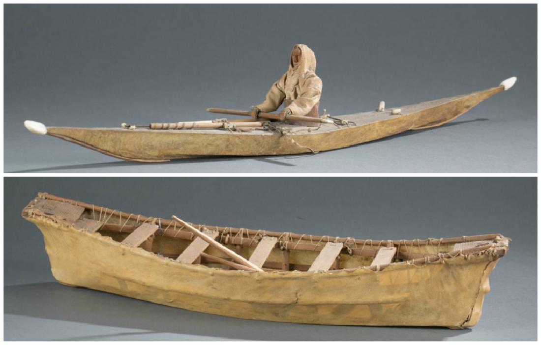 2 model kayaks/boats. 20th century. (1 of 10)