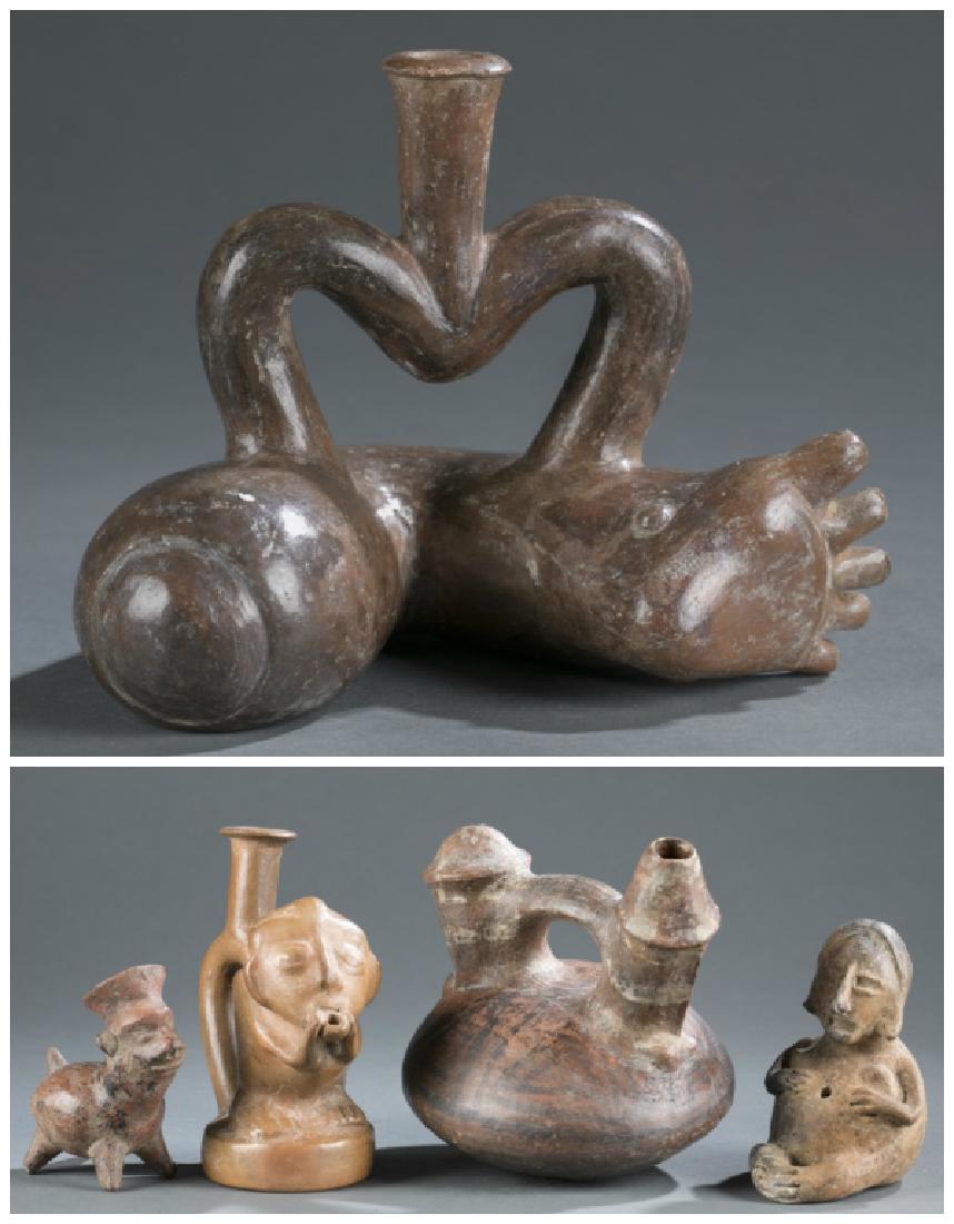 5 terracotta Pre-Columbian style objects. (1 of 11)