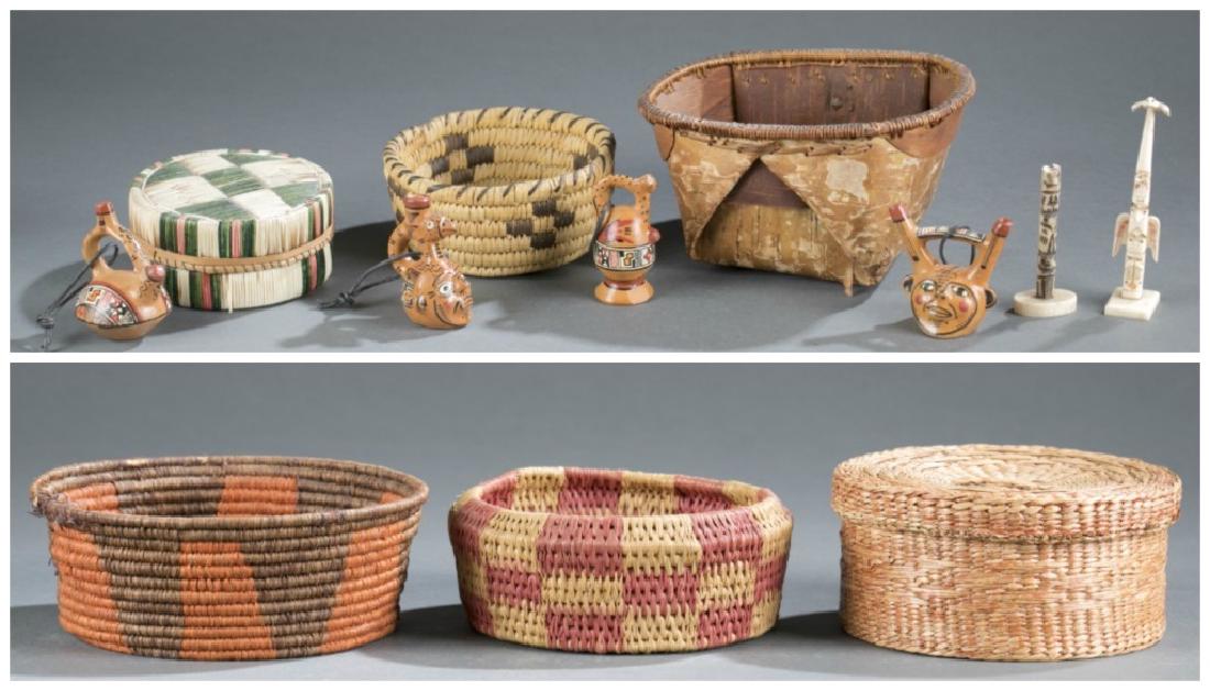 A group of 12 baskets with other objects. (1 of 17)