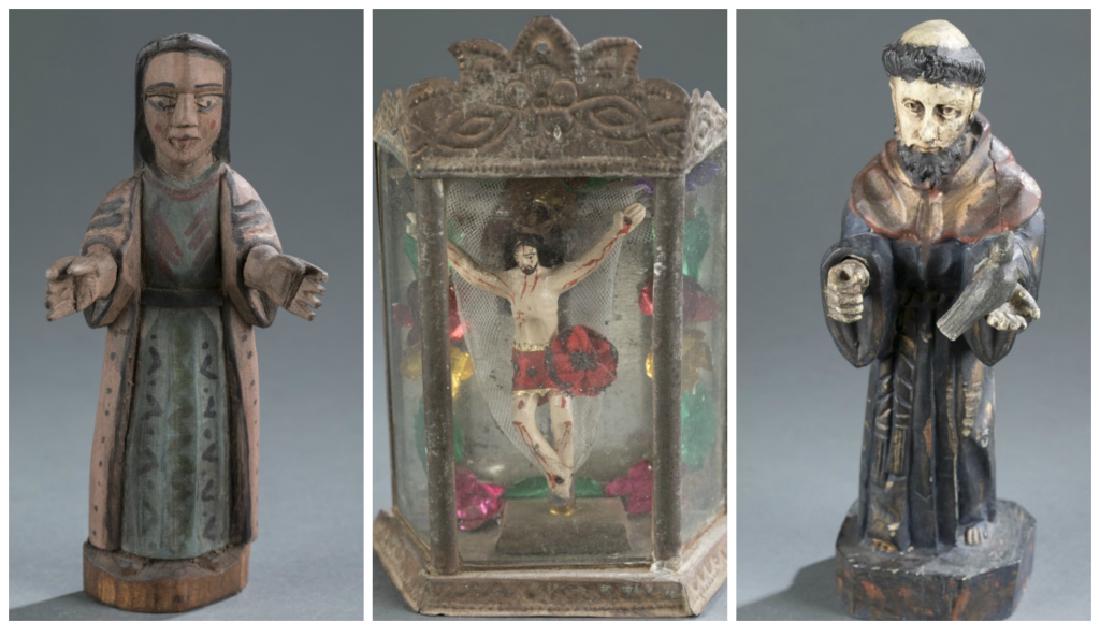 A group of 3 Mexican religious figures. (1 of 15)