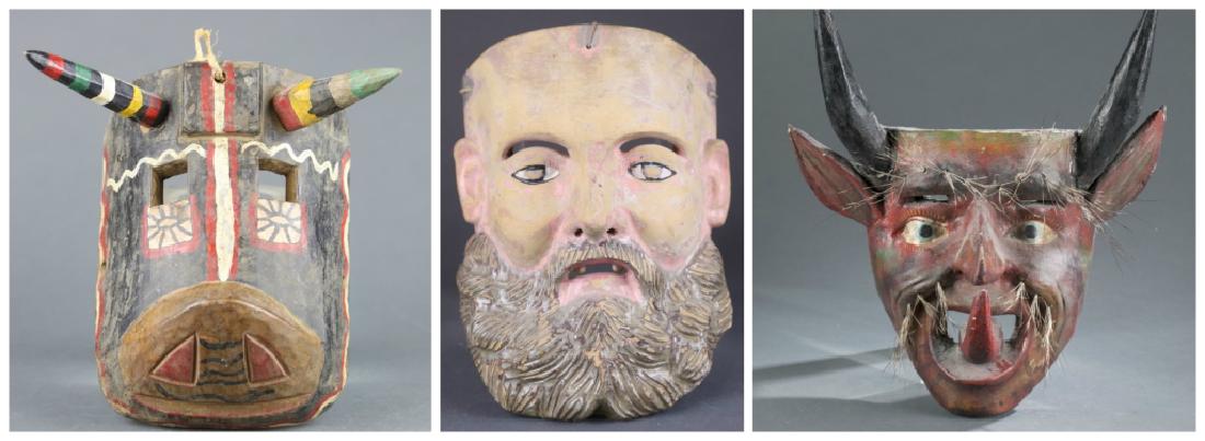 A group of 3 masks, Mexico, 20th century. (1 of 12)