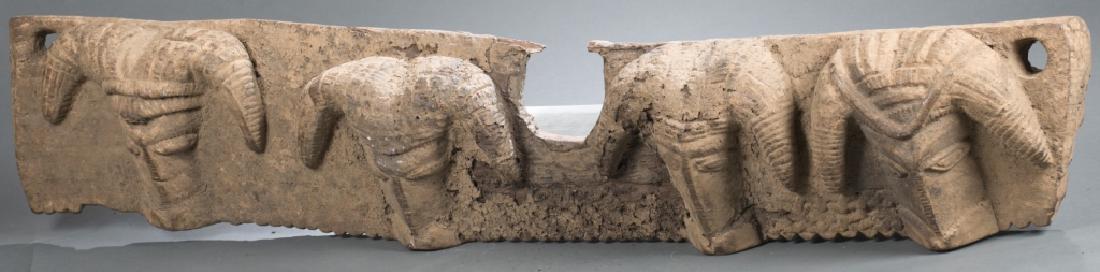 An Owo wooden lintel. 20th century.: An Owo shrine lintel. Nigeria. 20th century. Provenance: Inventory and Collection from the Estate of Merton D. Simpson.