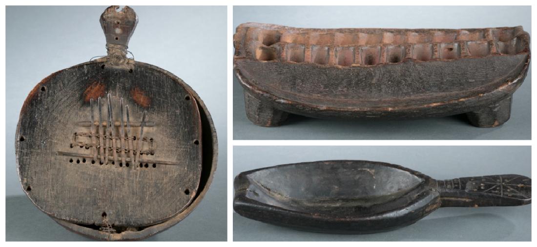 3 African wooden objects. 20th century. (1 of 9)